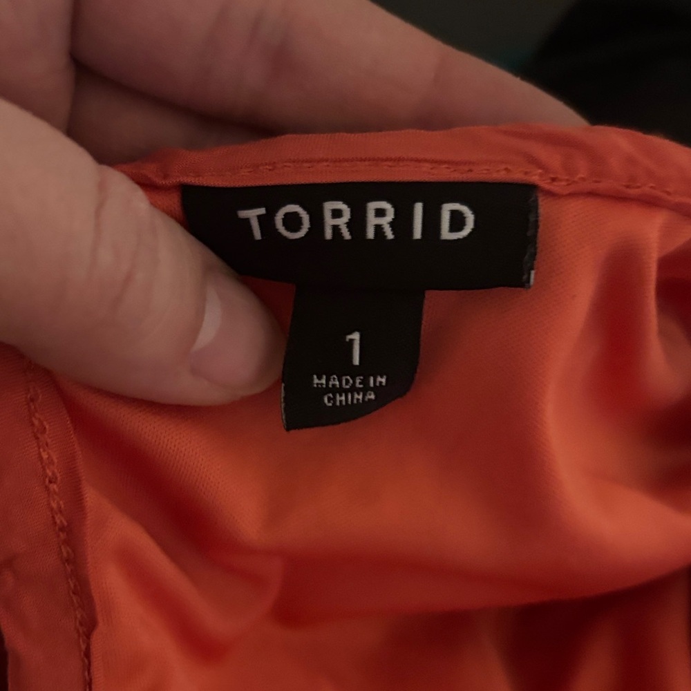 Torrid Elegant Coral Ruffle Dress - Picture 2 of 3